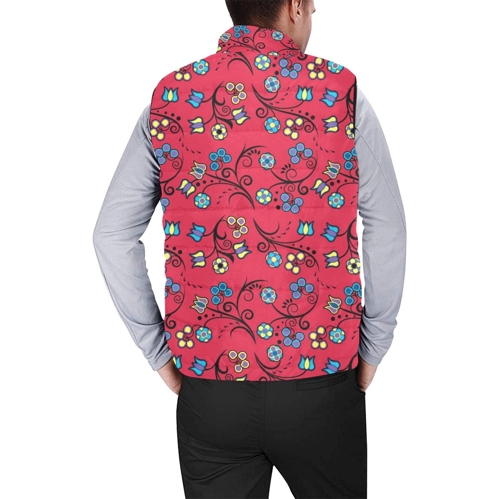 Blue Trio Cardinal Men's Padded Vest Jacket (Model H44) Men's Padded Vest Jacket (H44) e-joyer