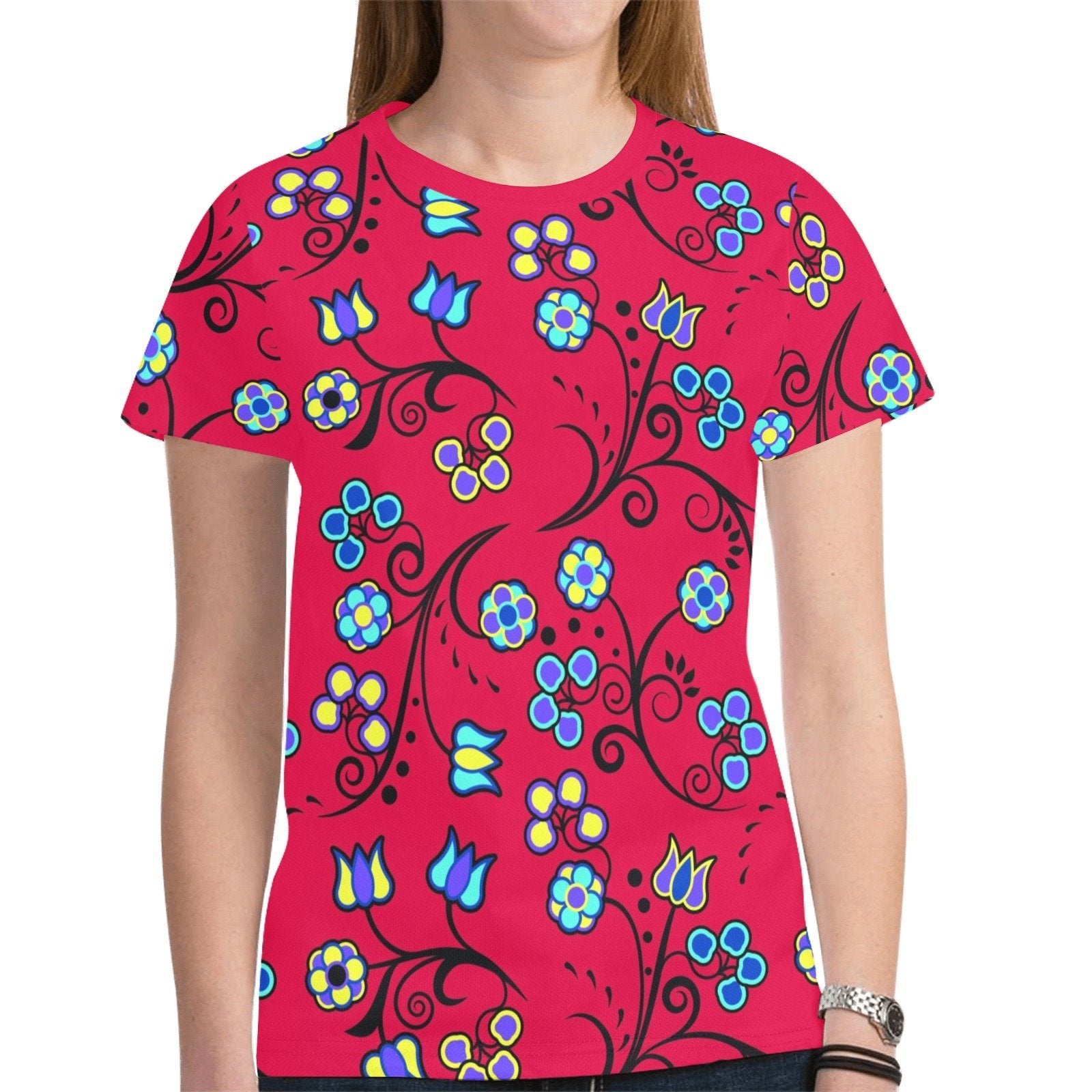 Blue Trio Cardinal New All Over Print T-shirt for Women (Model T45) tshirt e-joyer 