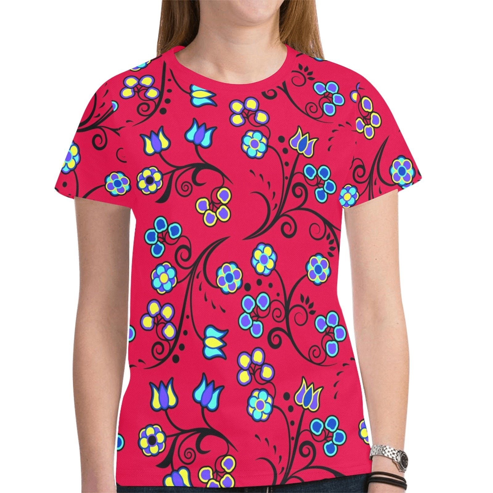 Blue Trio Cardinal New All Over Print T-shirt for Women (Model T45) tshirt e-joyer