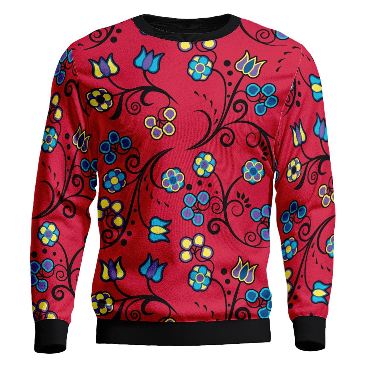 Blue Trio Cardinal Unisex Crewneck Long Sleeve Top 49 Dzine