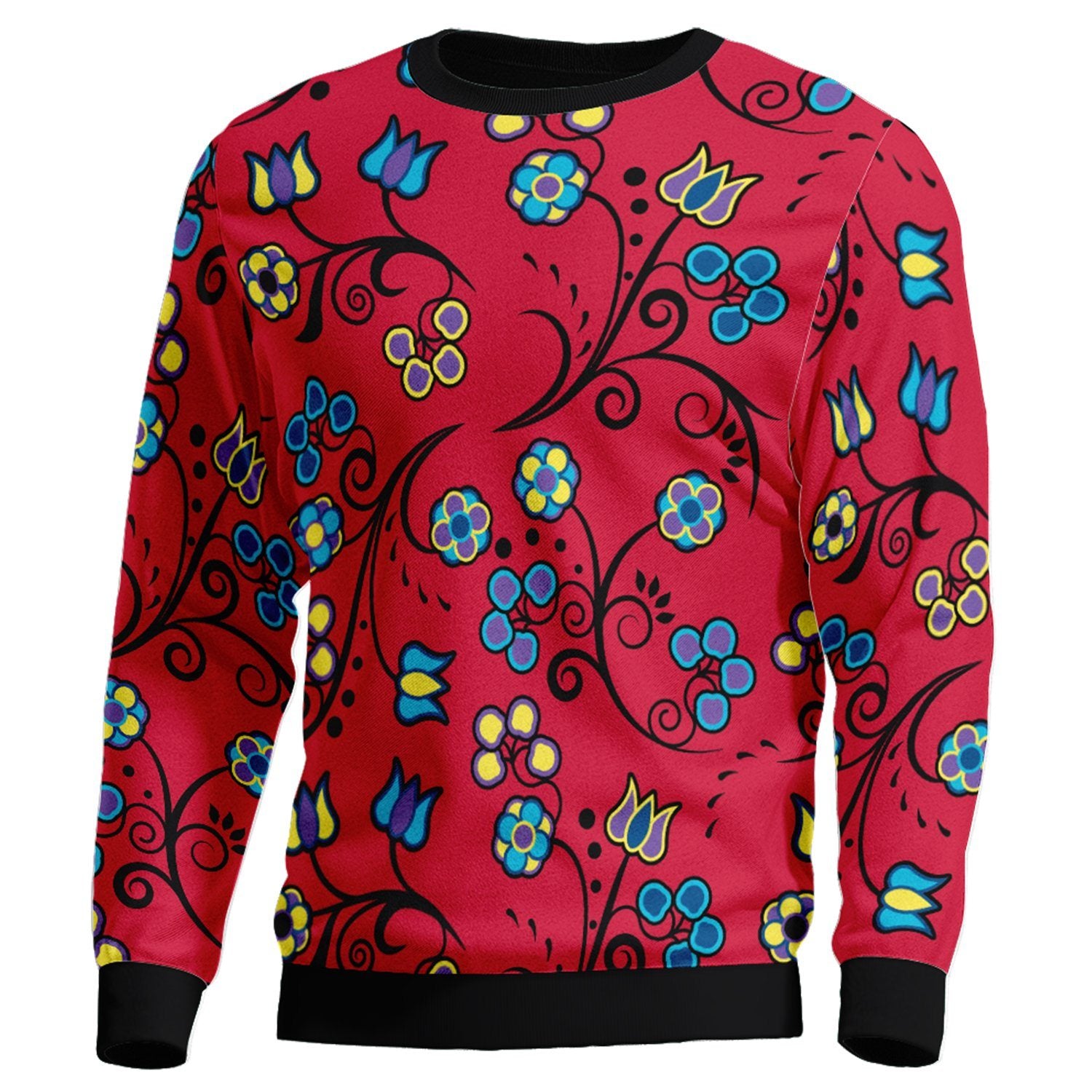 Blue Trio Cardinal Unisex Crewneck Long Sleeve Top 49 Dzine