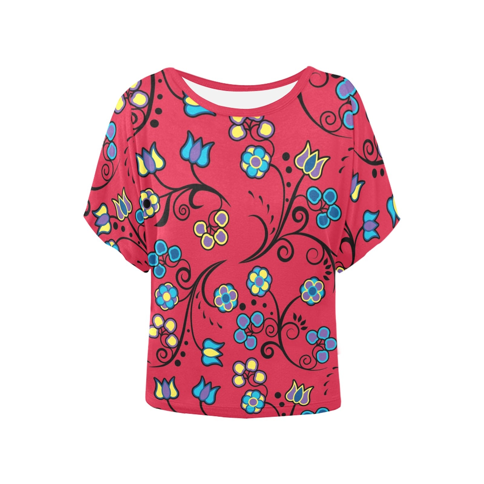 Blue Trio Cardinal Women's Batwing-Sleeved Blouse T shirt (Model T44) Women's Batwing-Sleeved Blouse T shirt (T44) e-joyer