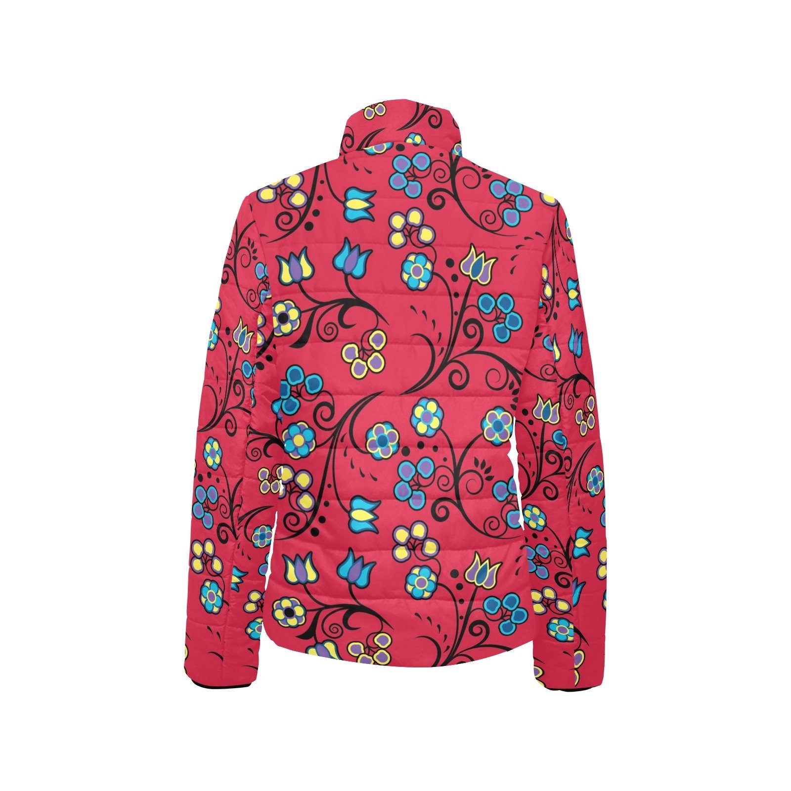 Blue Trio Cardinal Women's Stand Collar Padded Jacket (Model H41) jacket e-joyer