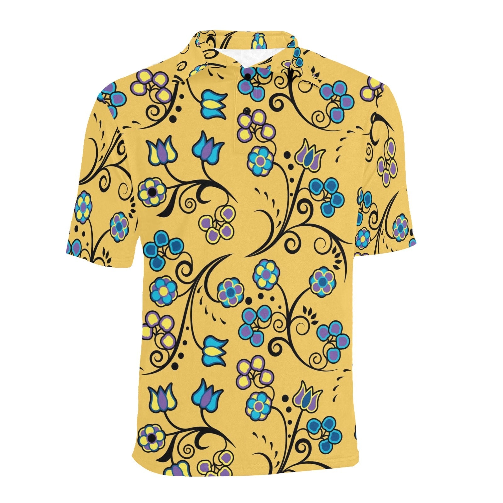Blue Trio Tuscan Men's All Over Print Polo Shirt (Model T55) Men's Polo Shirt (Model T55) e-joyer