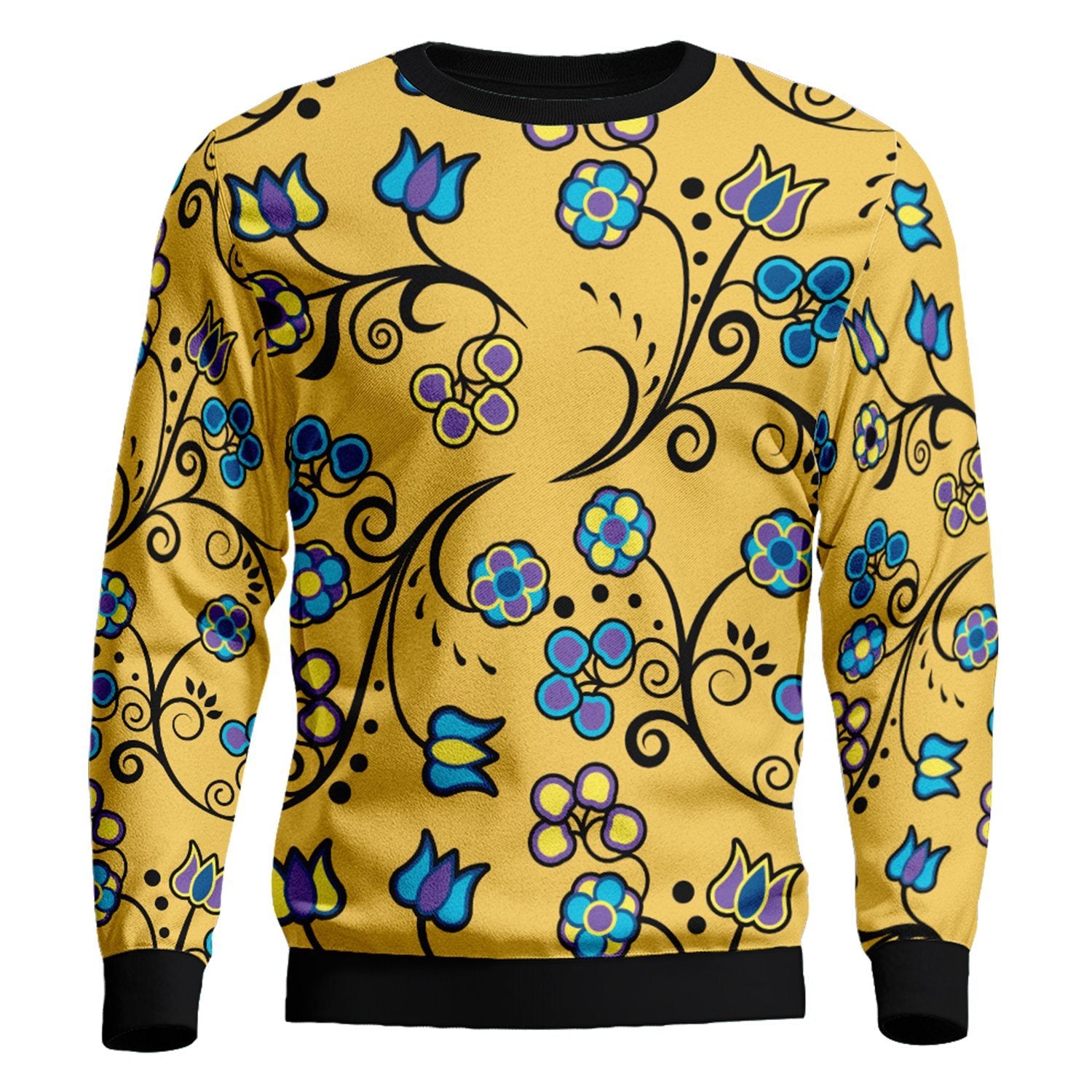 Blue Trio Tuscan Unisex Crewneck Long Sleeve Top 49 Dzine