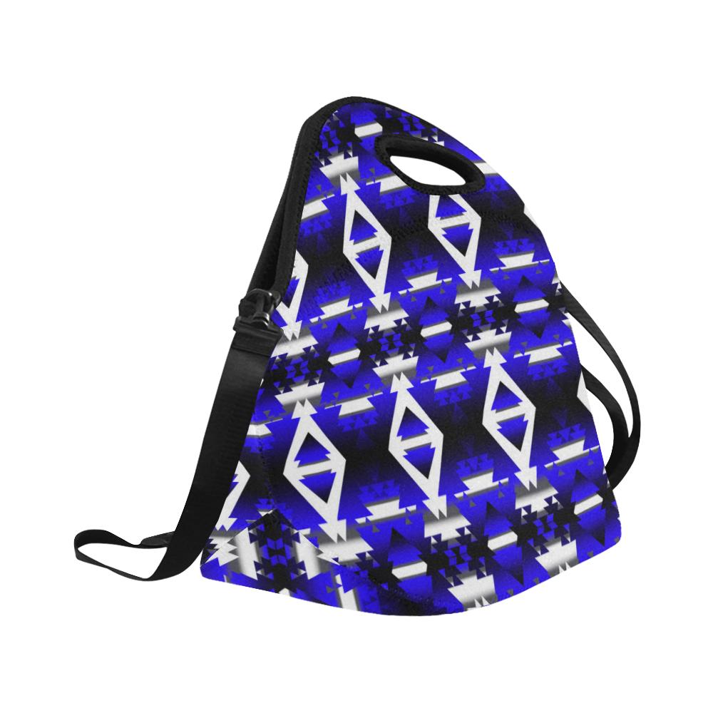 Blue Winter Camp Large Insulated Neoprene Lunch Bag That Replaces Your Purse (Model 1669) Neoprene Lunch Bag/Large (1669) e-joyer