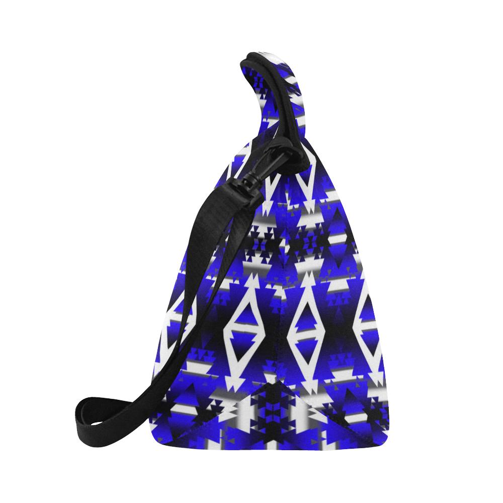 Blue Winter Camp Large Insulated Neoprene Lunch Bag That Replaces Your Purse (Model 1669) Neoprene Lunch Bag/Large (1669) e-joyer