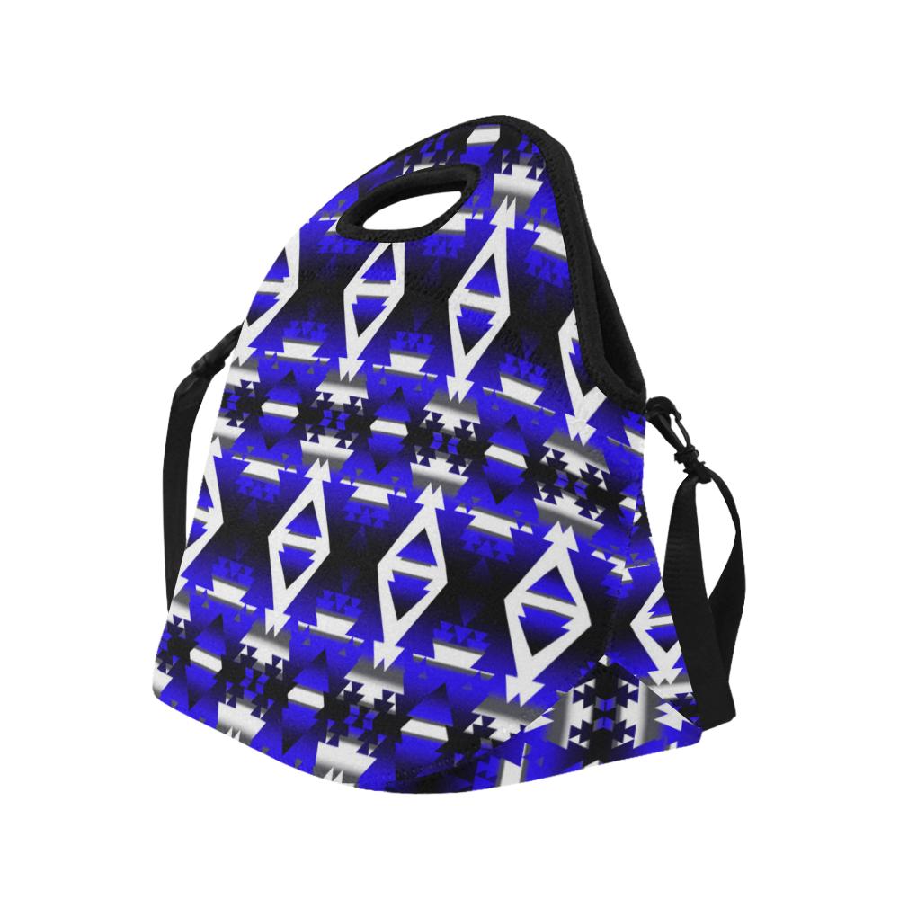 Blue Winter Camp Large Insulated Neoprene Lunch Bag That Replaces Your Purse (Model 1669) Neoprene Lunch Bag/Large (1669) e-joyer