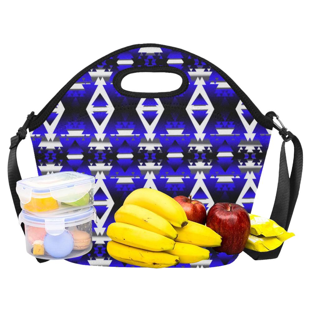 Blue Winter Camp Large Insulated Neoprene Lunch Bag That Replaces Your Purse (Model 1669) Neoprene Lunch Bag/Large (1669) e-joyer