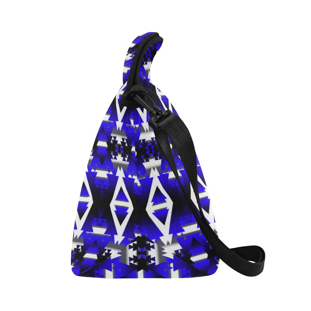 Blue Winter Camp Large Insulated Neoprene Lunch Bag That Replaces Your Purse (Model 1669) Neoprene Lunch Bag/Large (1669) e-joyer