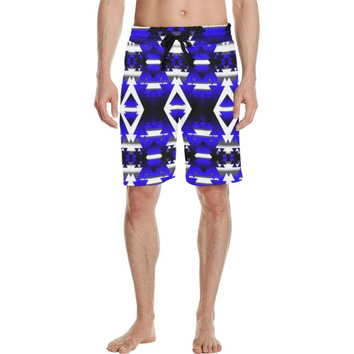 Blue Winter Camp Men's All Over Print Casual Shorts (Model L23) Men's Casual Shorts (L23) e-joyer
