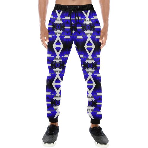 Blue Winter Camp Men's All Over Print Sweatpants (Model L11) Men's All Over Print Sweatpants (L11) e-joyer