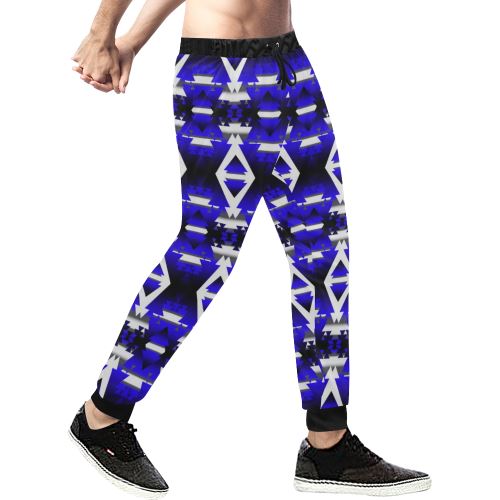 Blue Winter Camp Men's All Over Print Sweatpants (Model L11) Men's All Over Print Sweatpants (L11) e-joyer