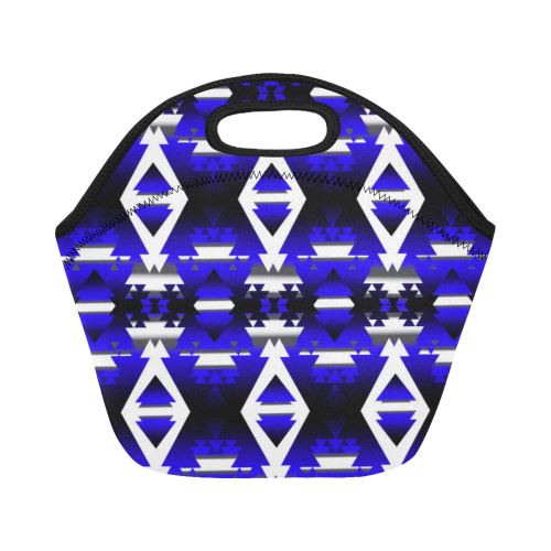Blue Winter Camp Neoprene Lunch Bag/Small (Model 1669) Neoprene Lunch Bag/Small (1669) e-joyer
