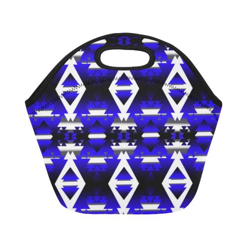 Blue Winter Camp Neoprene Lunch Bag/Small (Model 1669) Neoprene Lunch Bag/Small (1669) e-joyer