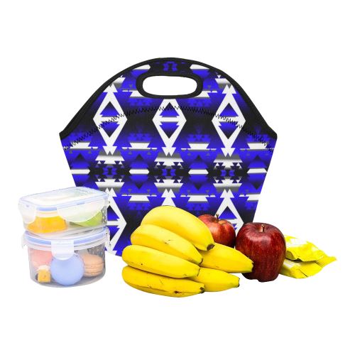 Blue Winter Camp Neoprene Lunch Bag/Small (Model 1669) Neoprene Lunch Bag/Small (1669) e-joyer