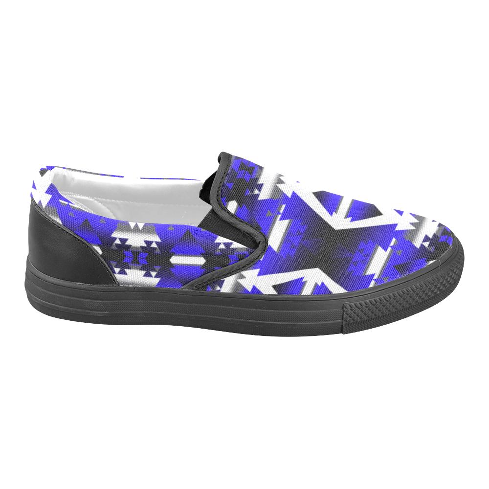 Blue Winter Camp Women's Unusual Slip-on Canvas Shoes (Model 019) Women's Unusual Slip-on Canvas Shoes (019) e-joyer