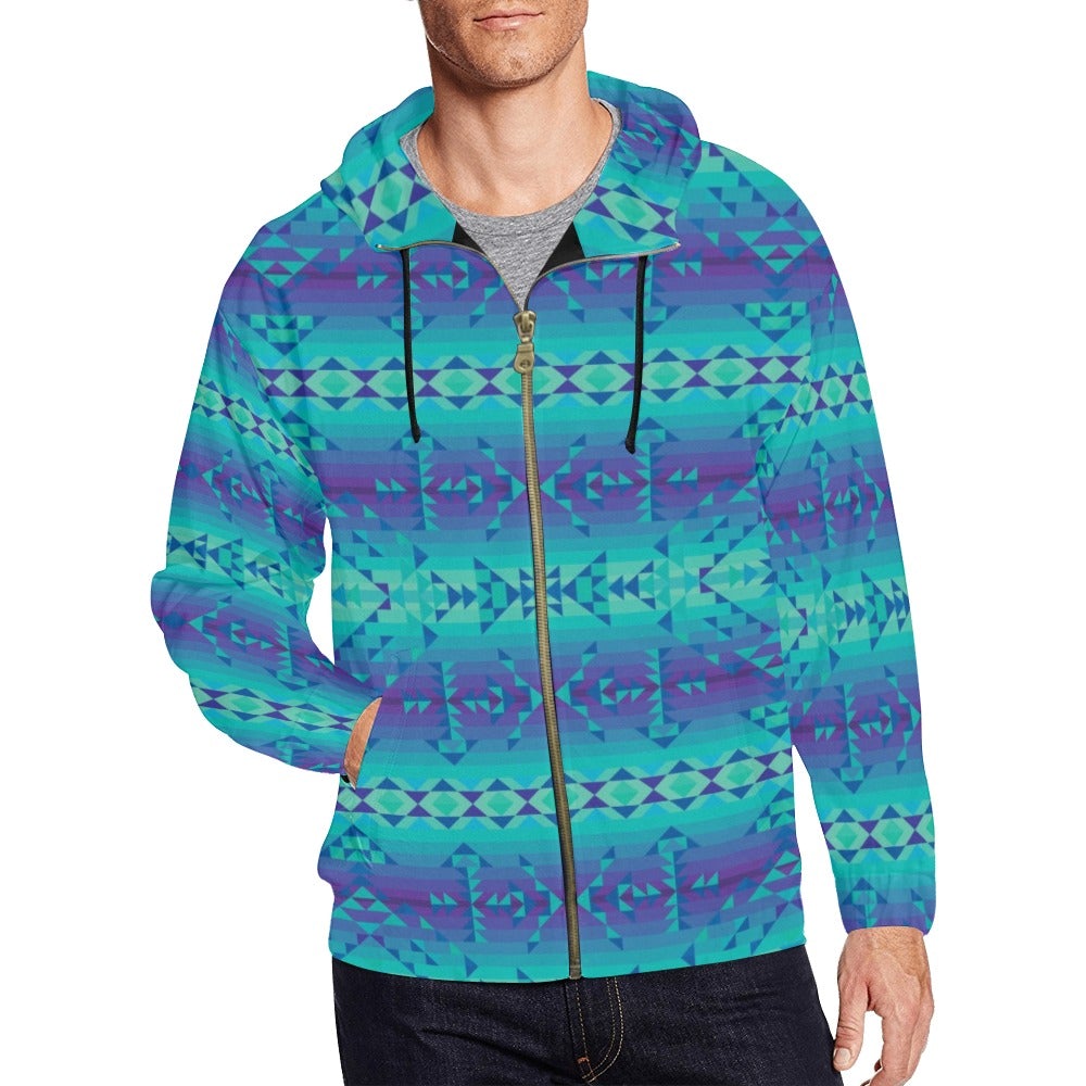 Borealis All Over Print Full Zip Hoodie for Men (Model H14) hoodie e-joyer 