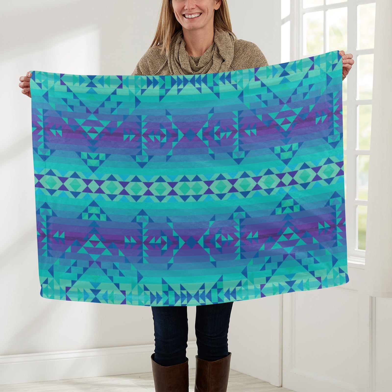 Kaleidoscope Bleu Baby Blanket 30