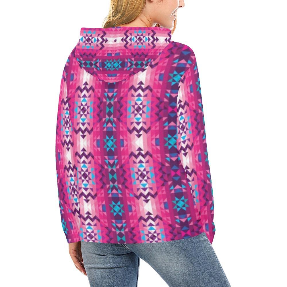 Bright Wave All Over Print Hoodie for Women (USA Size) (Model H13) All Over Print Hoodie for Women (H13) e-joyer
