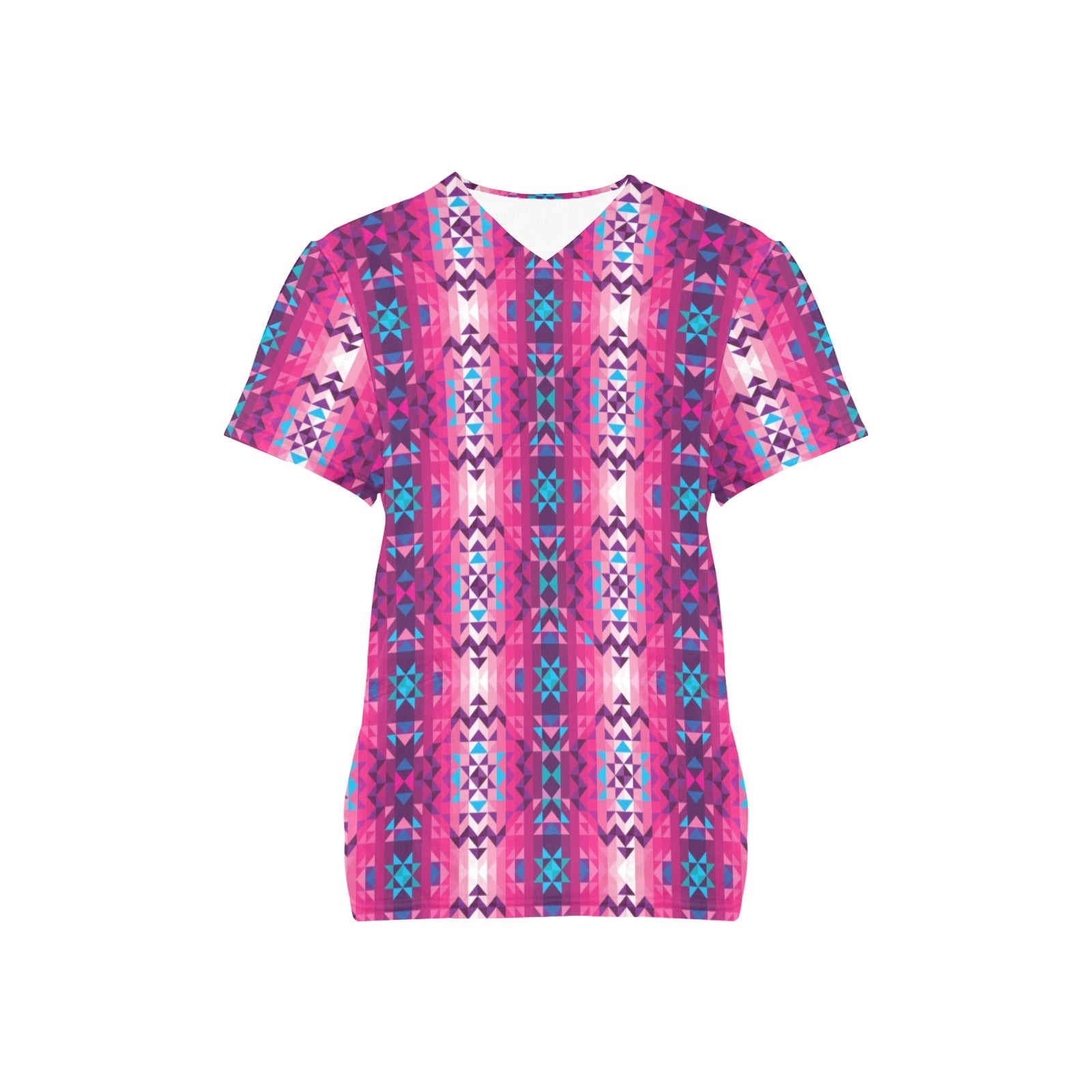 Bright Wave All Over Print Scrub Top Scrub Top e-joyer