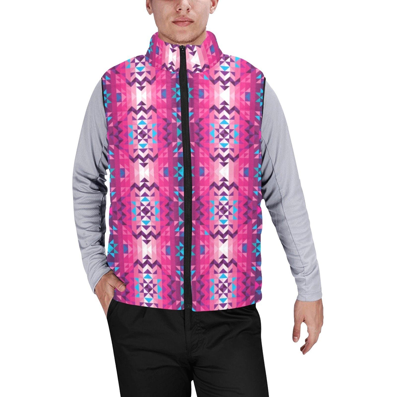 Bright Wave Men's Padded Vest Jacket (Model H44) Men's Padded Vest Jacket (H44) e-joyer