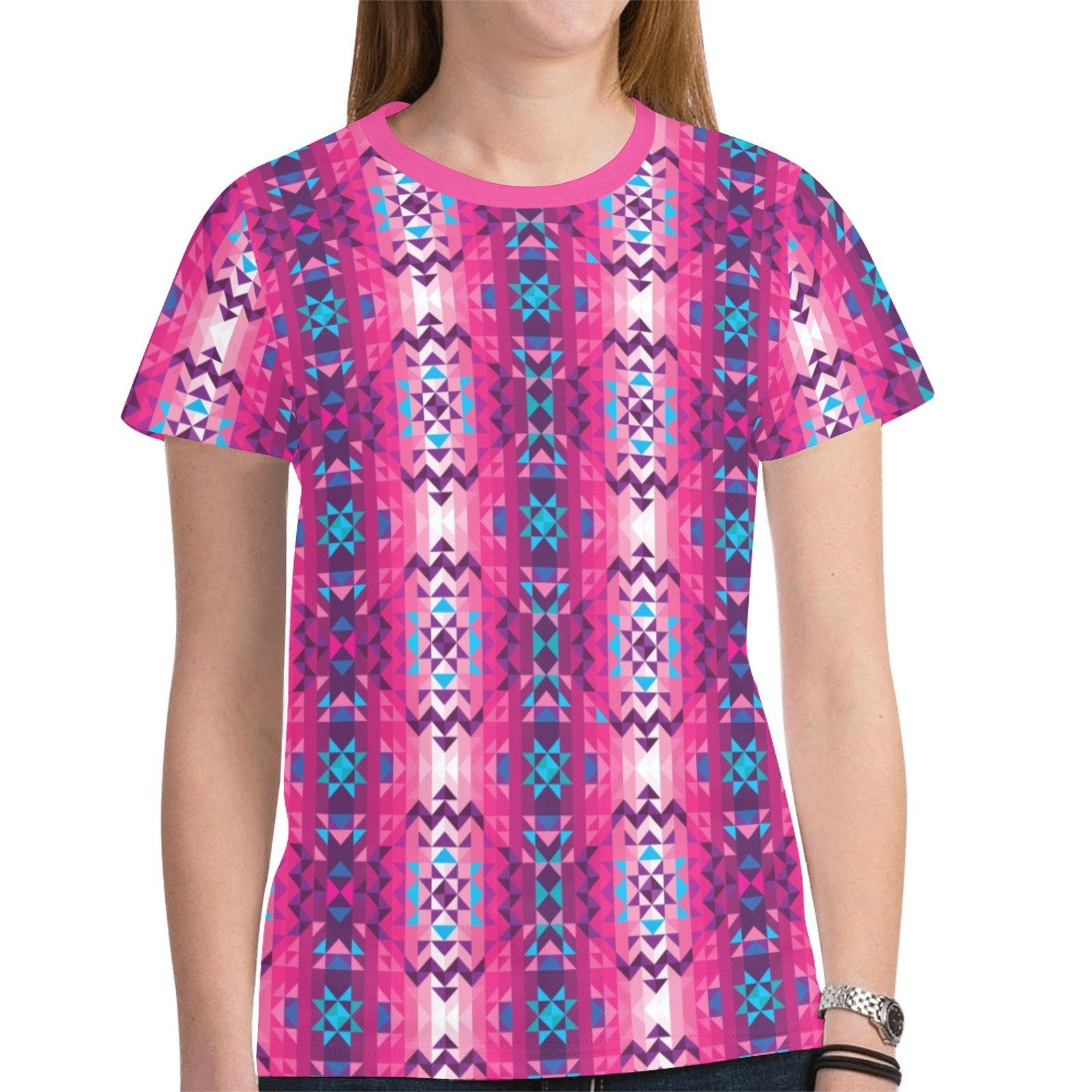 Bright Wave New All Over Print T-shirt for Women (Model T45) tshirt e-joyer