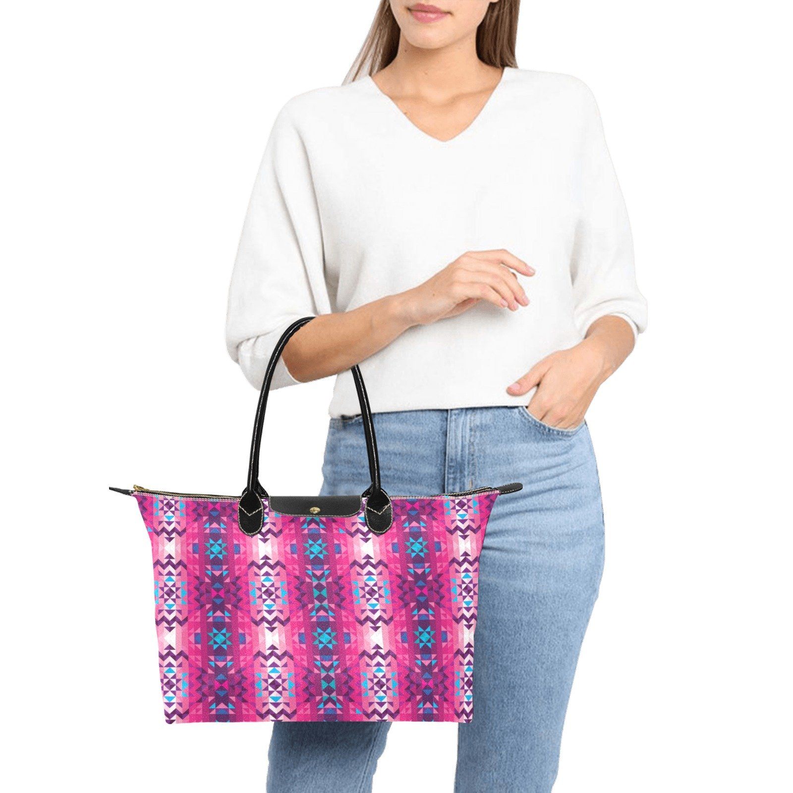 Bright Wave Single-Shoulder Lady Handbag (Model 1714) bag e-joyer