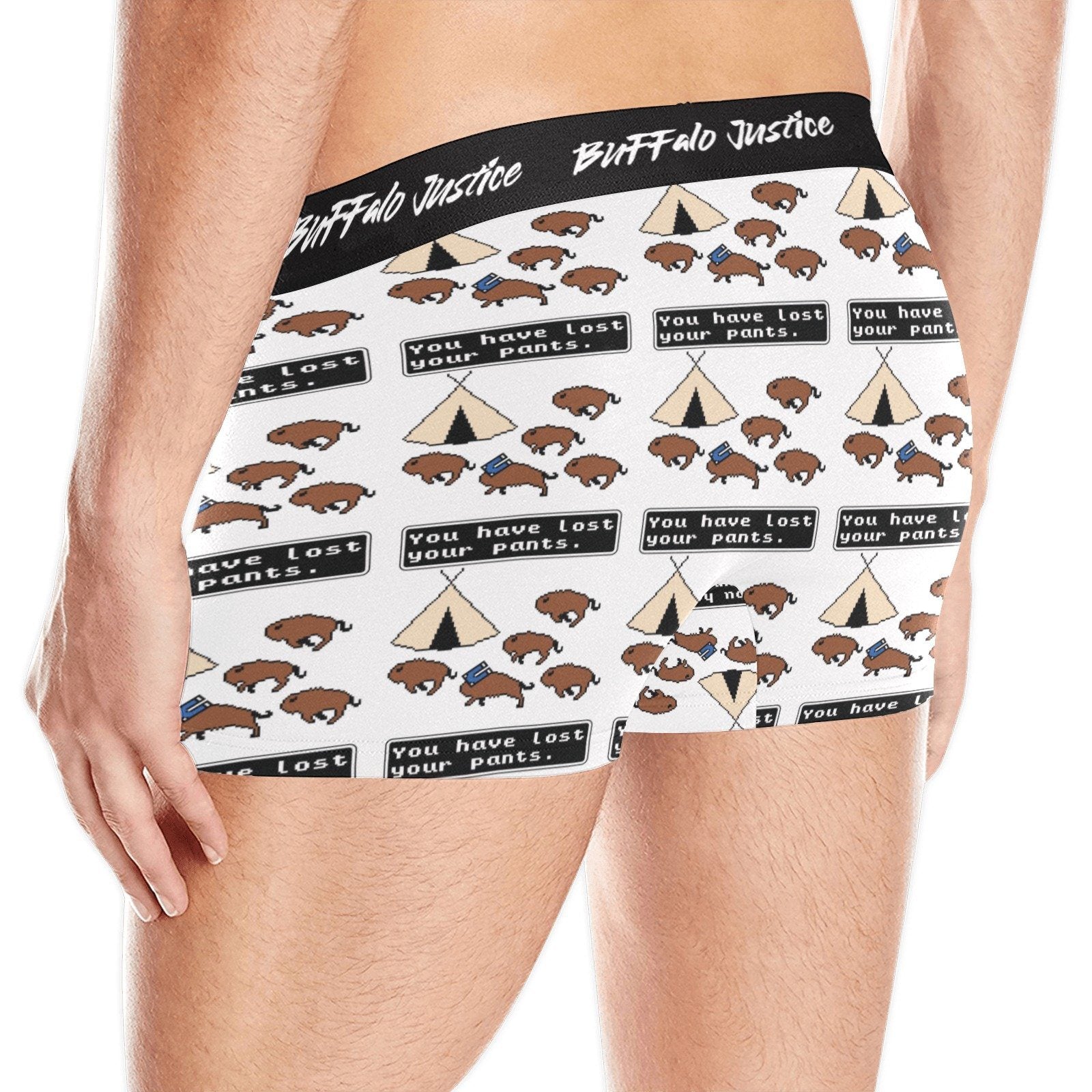 Buffalo Justice Colour Men's Boxer Briefs w/ Custom Waistband (Merged Design) (Model L10) Men's Briefs-Custom Waistband (Merged Design) e-joyer