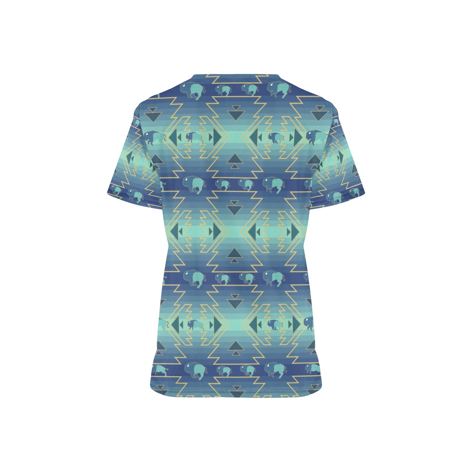 Buffalo Run All Over Print Scrub Top Scrub Top e-joyer