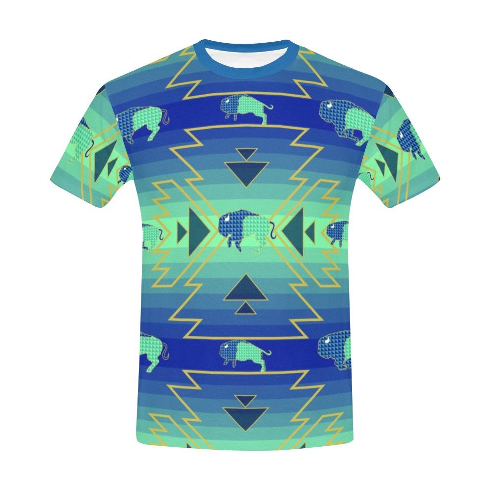 Buffalo Run All Over Print T-Shirt for Men (USA Size) (Model T40) All Over Print T-Shirt for Men (T40) e-joyer