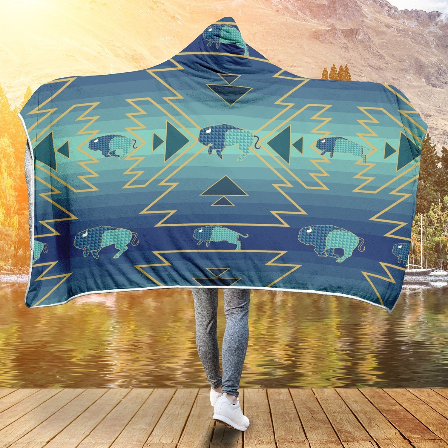 Buffalo Run Hooded Blanket blanket 49 Dzine