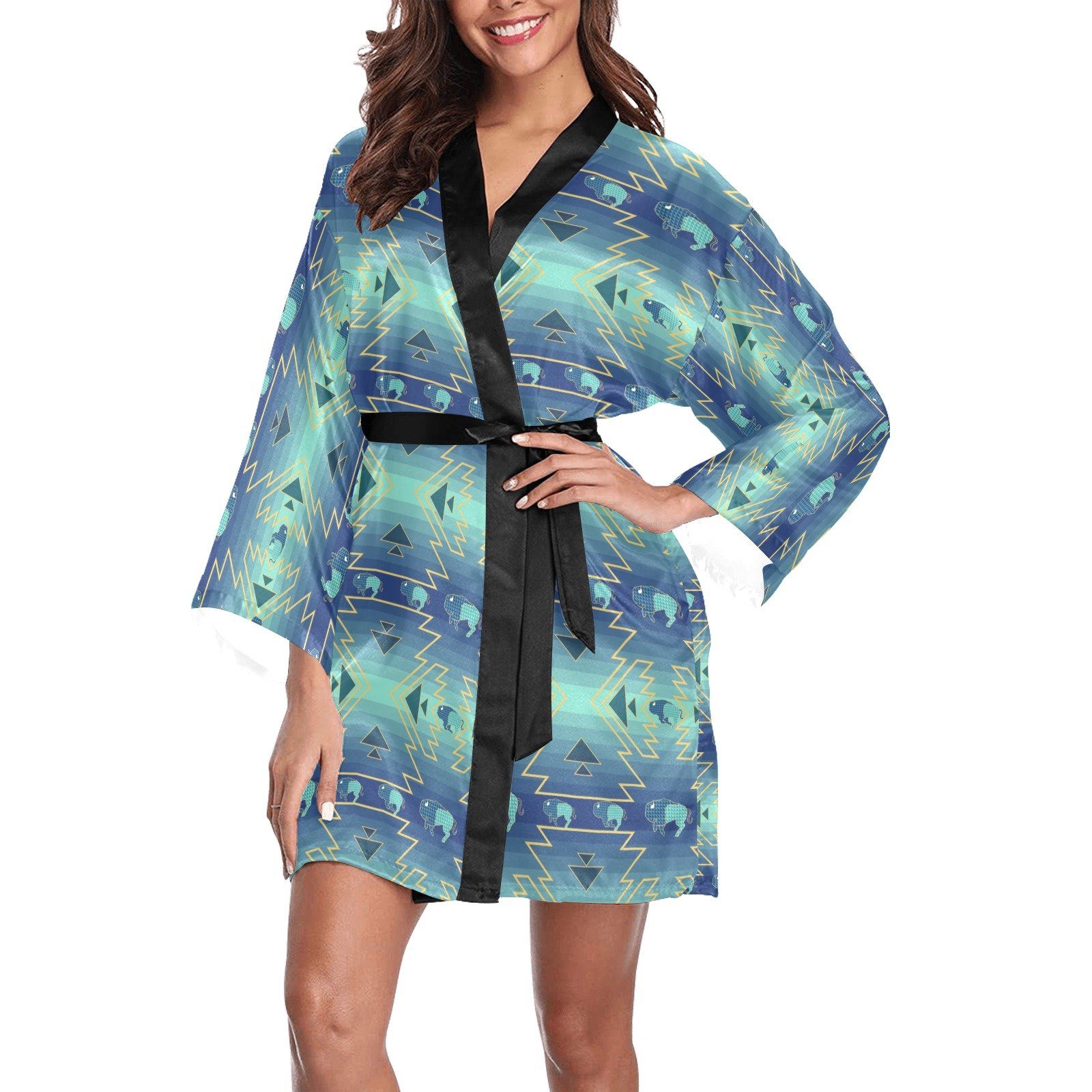 Buffalo Run Long Sleeve Kimono Robe Long Sleeve Kimono Robe e-joyer 