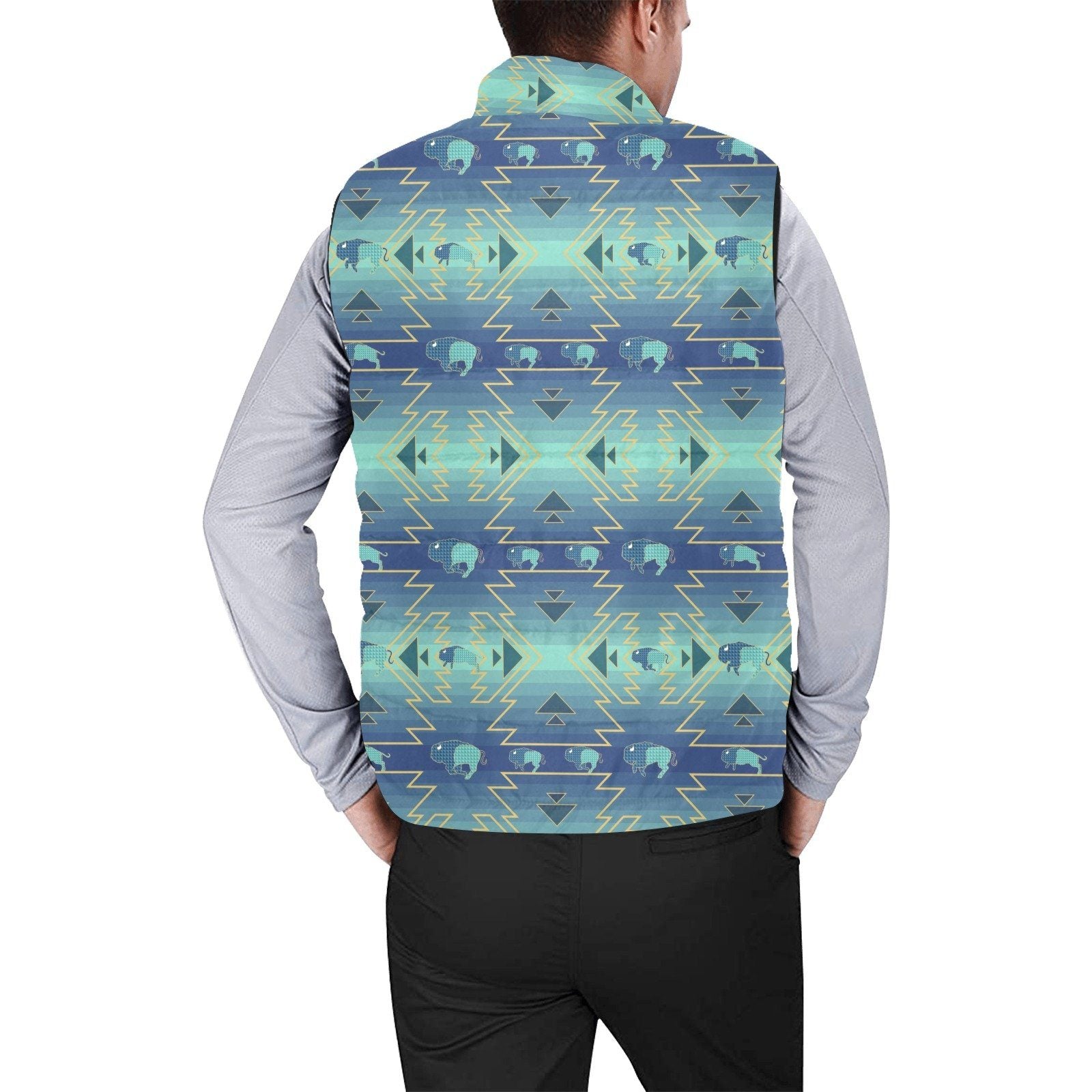 Buffalo Run Men's Padded Vest Jacket (Model H44) Men's Padded Vest Jacket (H44) e-joyer