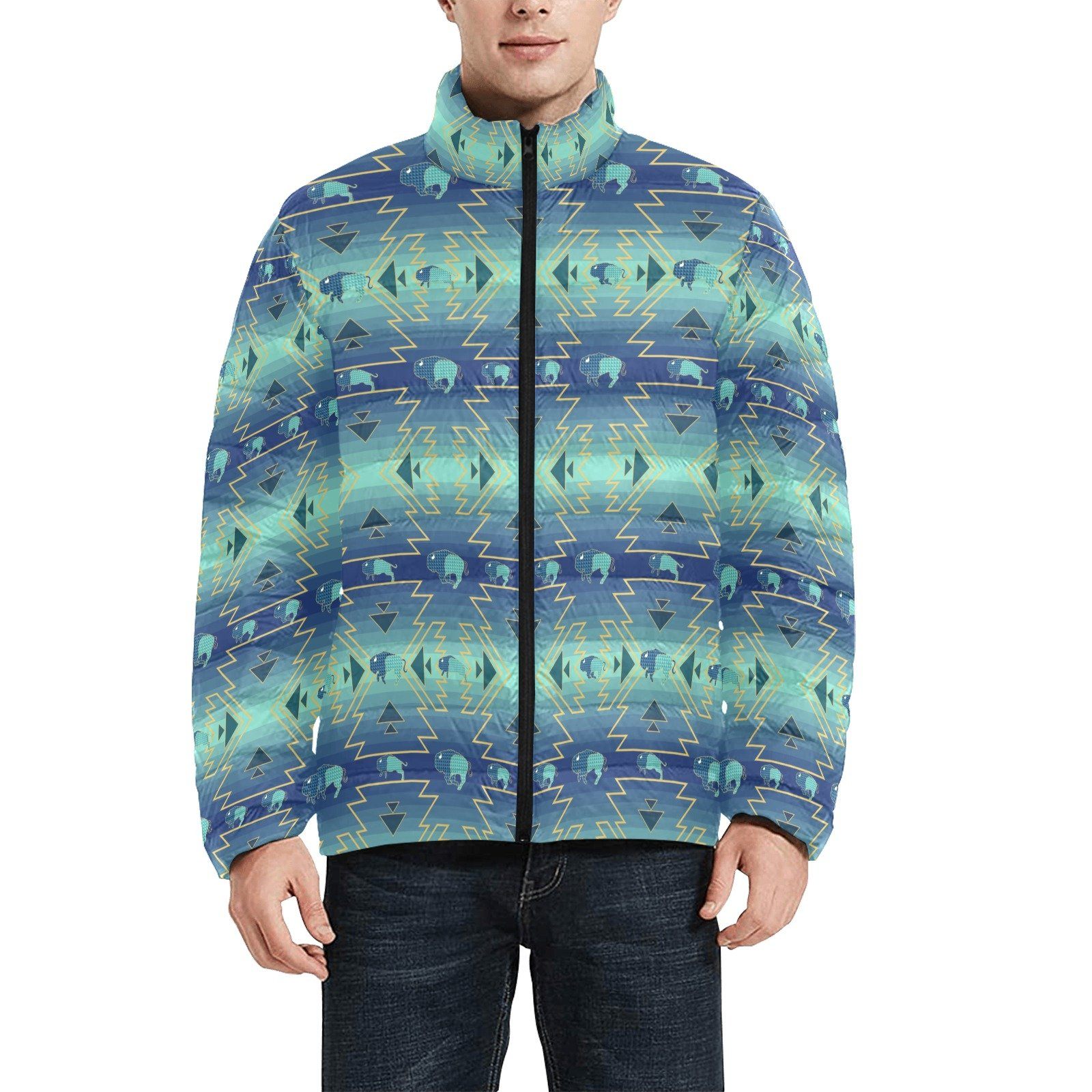 Buffalo Run Men's Stand Collar Padded Jacket (Model H41) jacket e-joyer