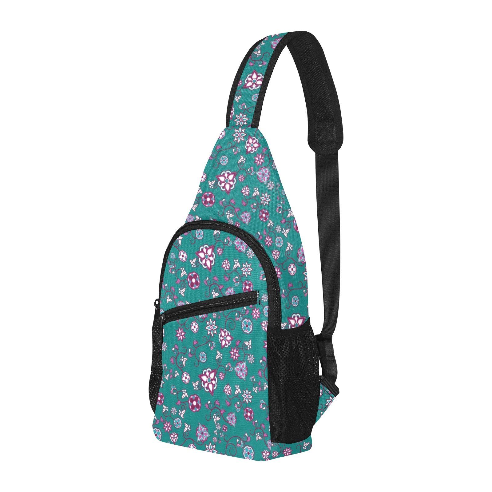 Burgundy Bloom All Over Print Chest Bag (Model 1719) All Over Print Chest Bag (1719) e-joyer