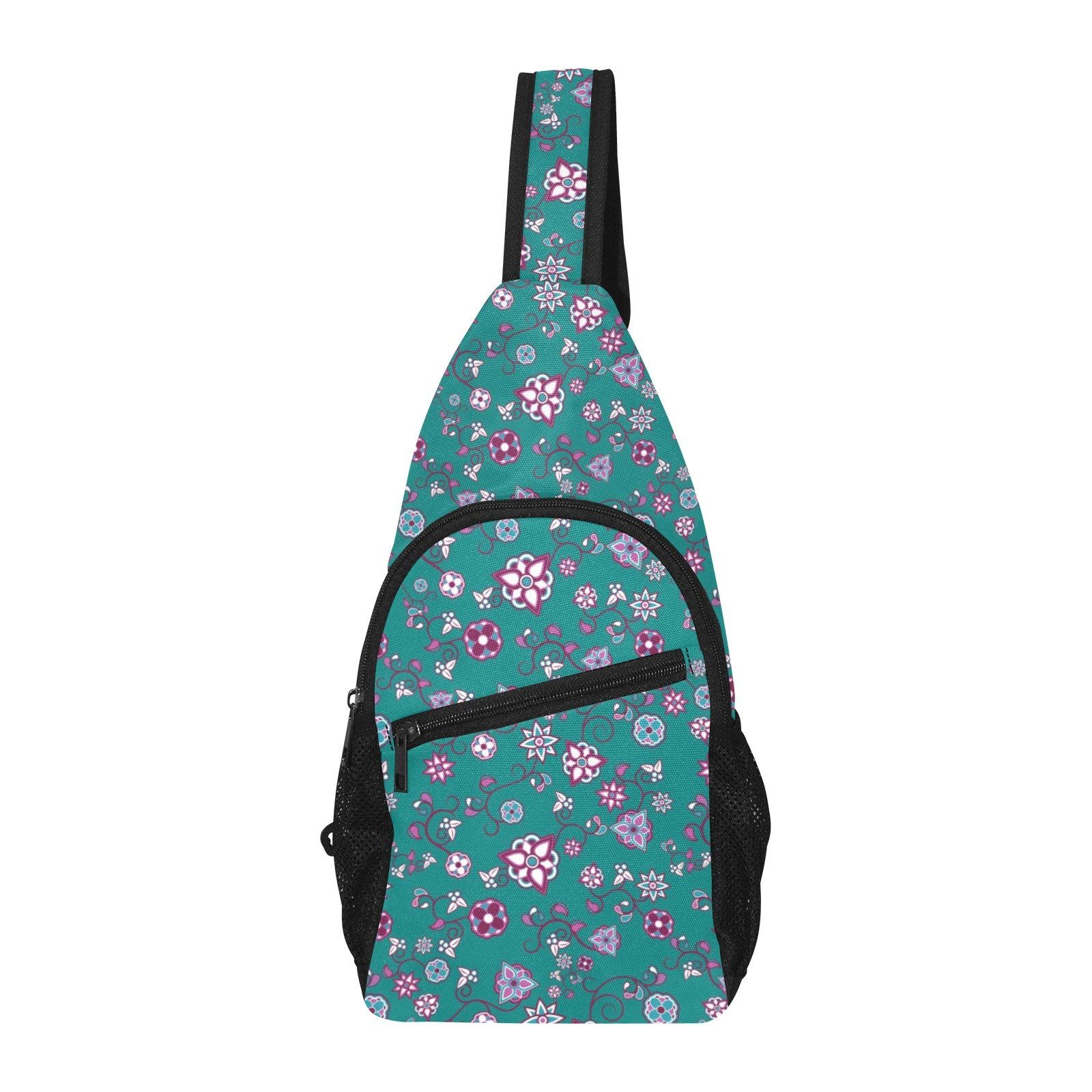 Burgundy Bloom All Over Print Chest Bag (Model 1719) All Over Print Chest Bag (1719) e-joyer