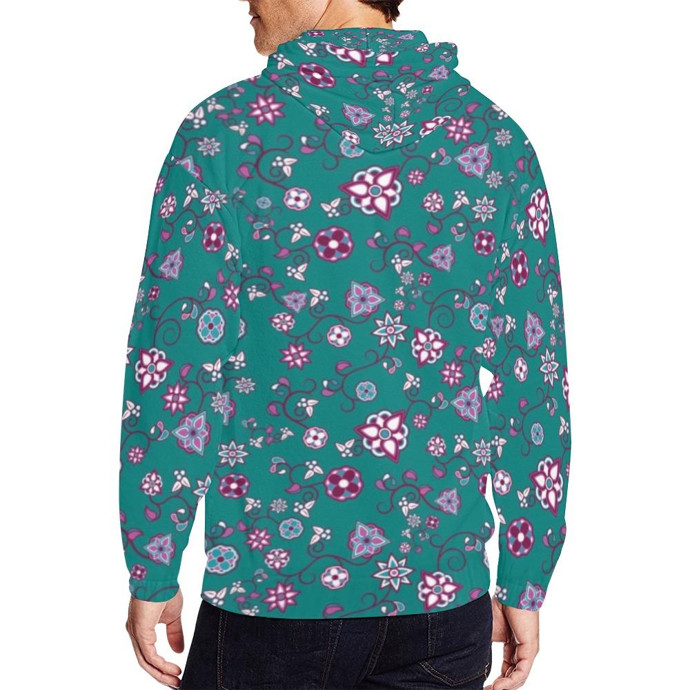 Burgundy Bloom All Over Print Full Zip Hoodie for Men (Model H14) All Over Print Full Zip Hoodie for Men (H14) e-joyer