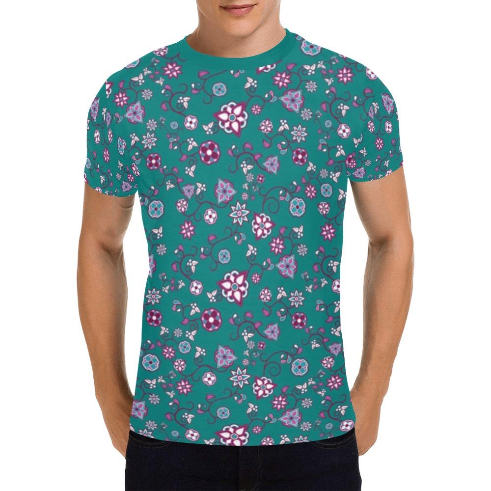 Burgundy Bloom All Over Print T-Shirt for Men (USA Size) (Model T40) All Over Print T-Shirt for Men (T40) e-joyer