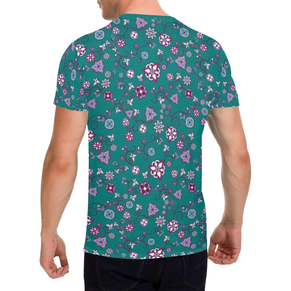 Burgundy Bloom All Over Print T-Shirt for Men (USA Size) (Model T40) All Over Print T-Shirt for Men (T40) e-joyer