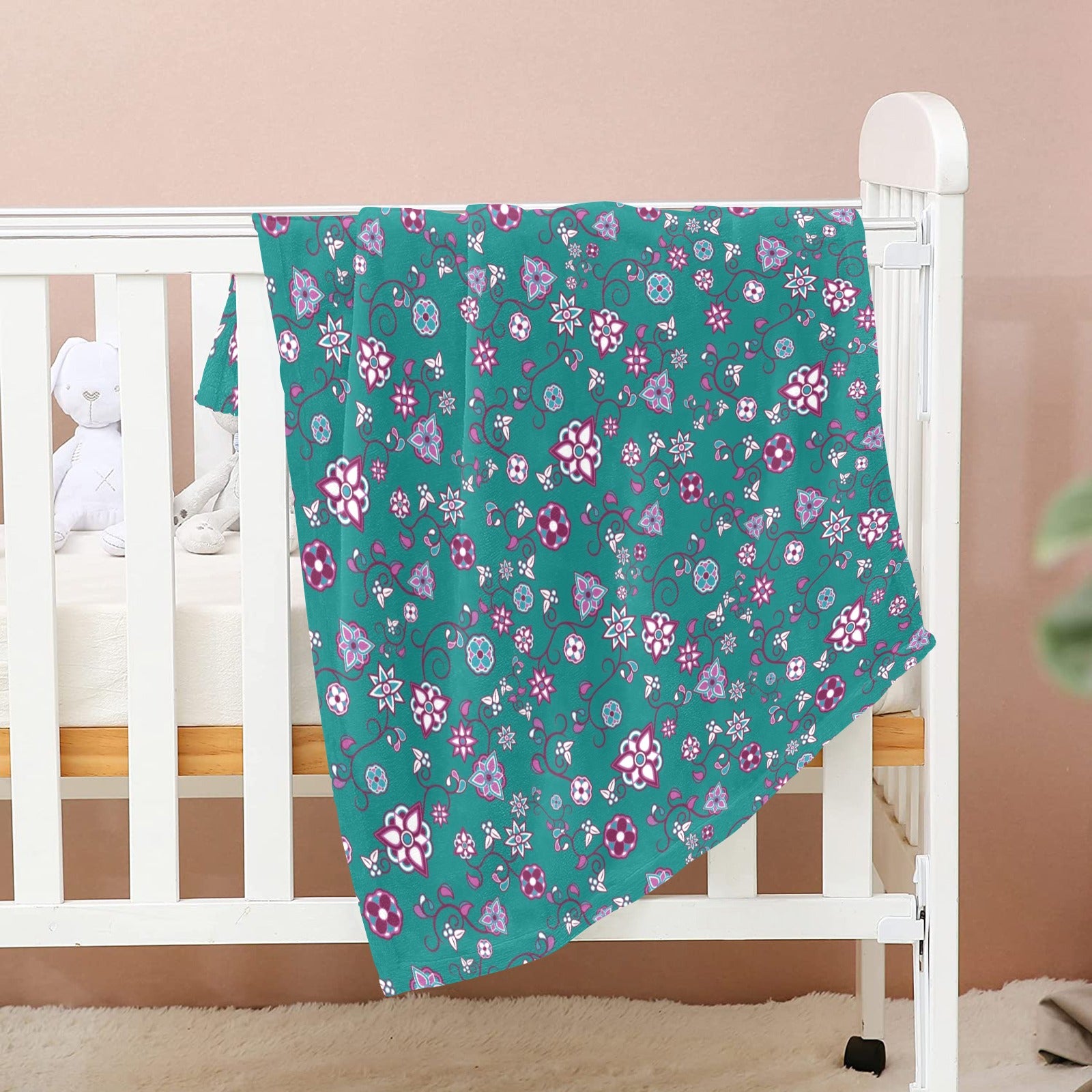 Burgundy Bloom Baby Blanket 30"x40" Baby Blanket 30"x40" e-joyer