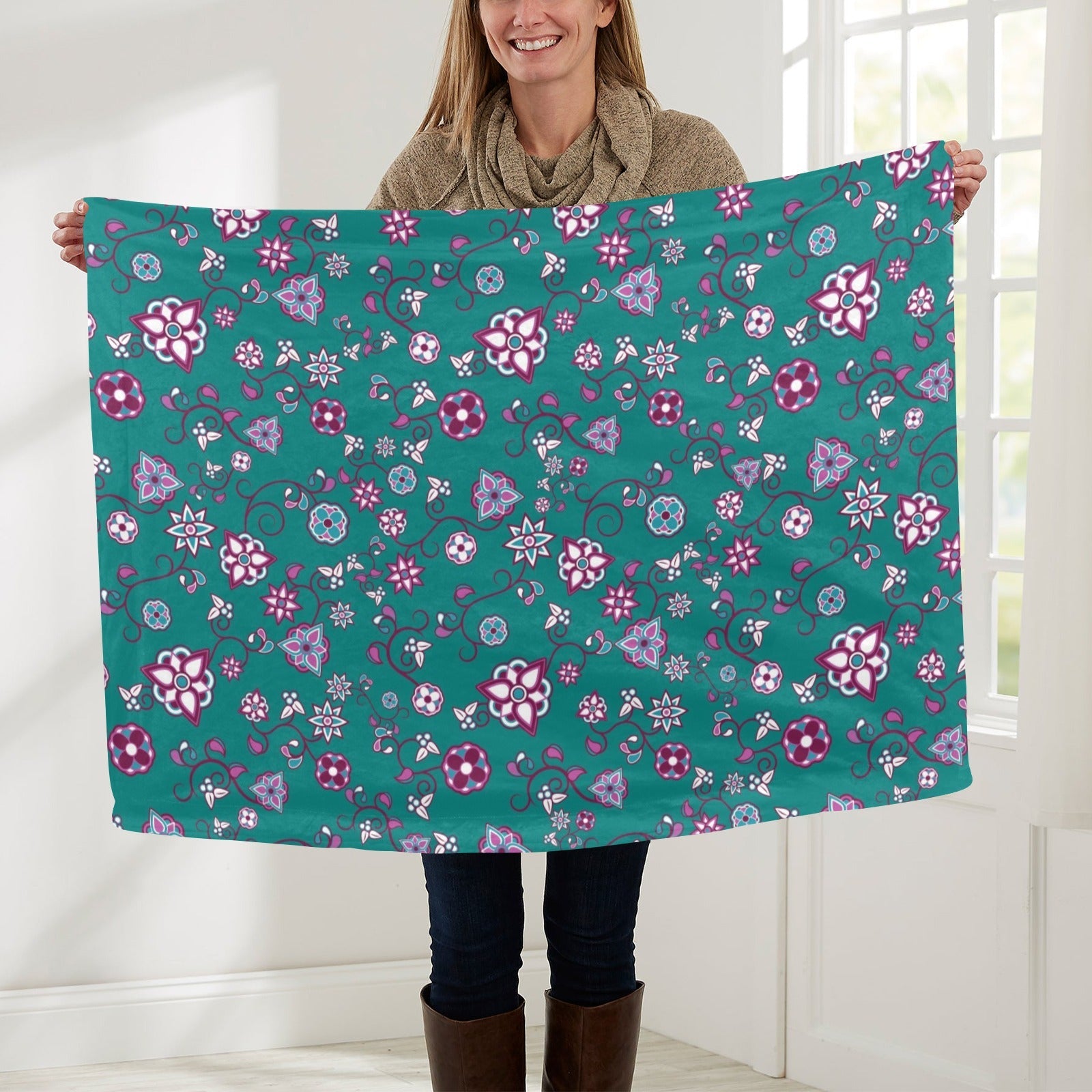 Burgundy Bloom Baby Blanket 30"x40" Baby Blanket 30"x40" e-joyer