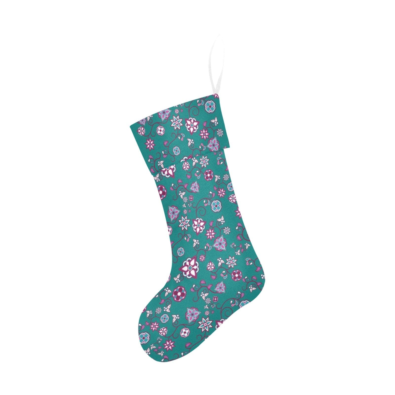 Burgundy Bloom Christmas Stocking holiday stocking e-joyer
