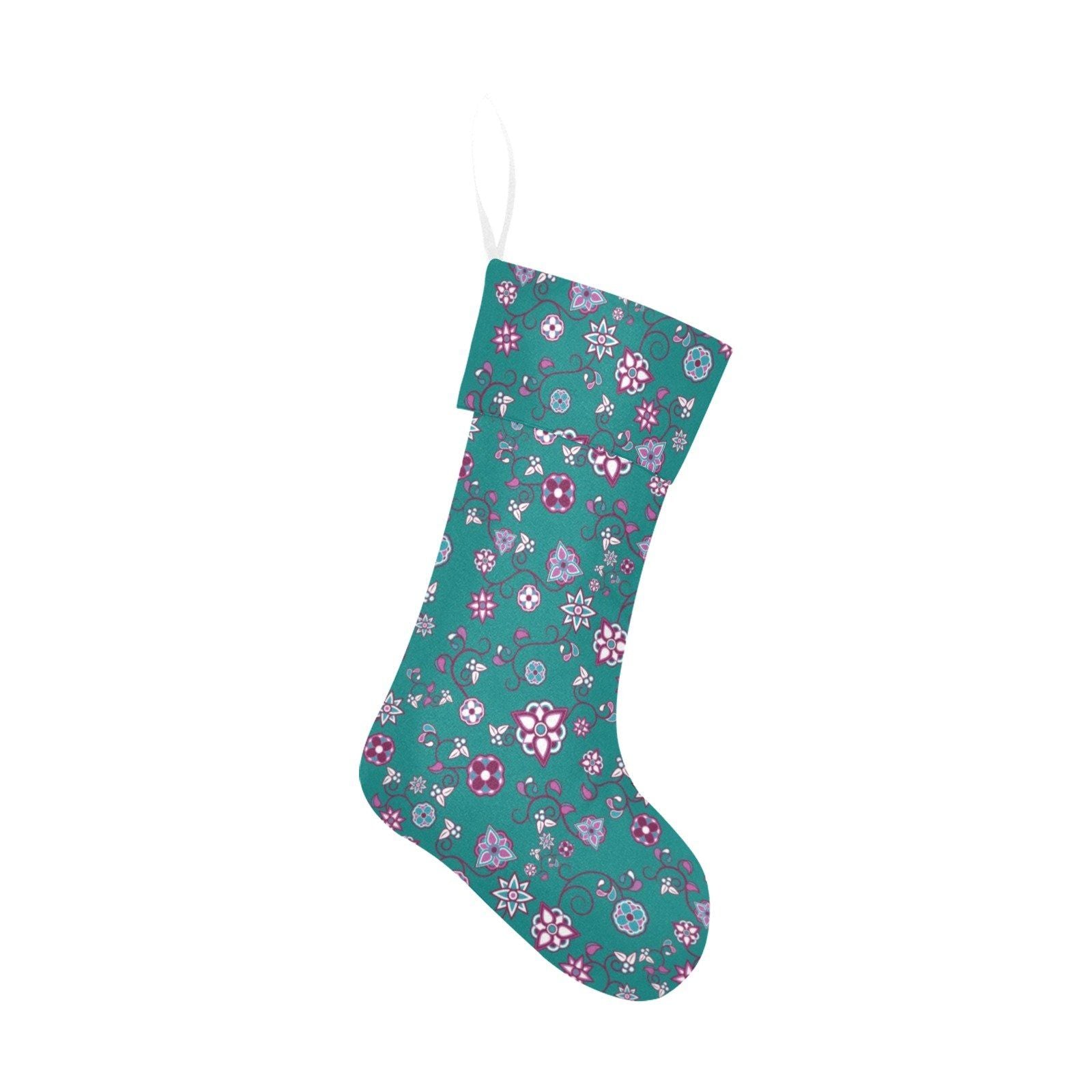 Burgundy Bloom Christmas Stocking holiday stocking e-joyer