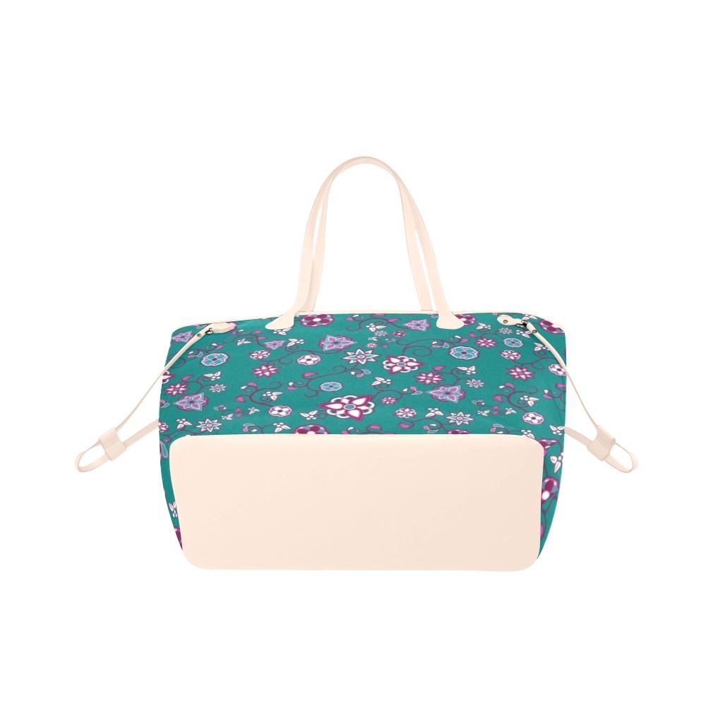 Burgundy Bloom Clover Canvas Tote Bag (Model 1661) Clover Canvas Tote Bag (1661) e-joyer