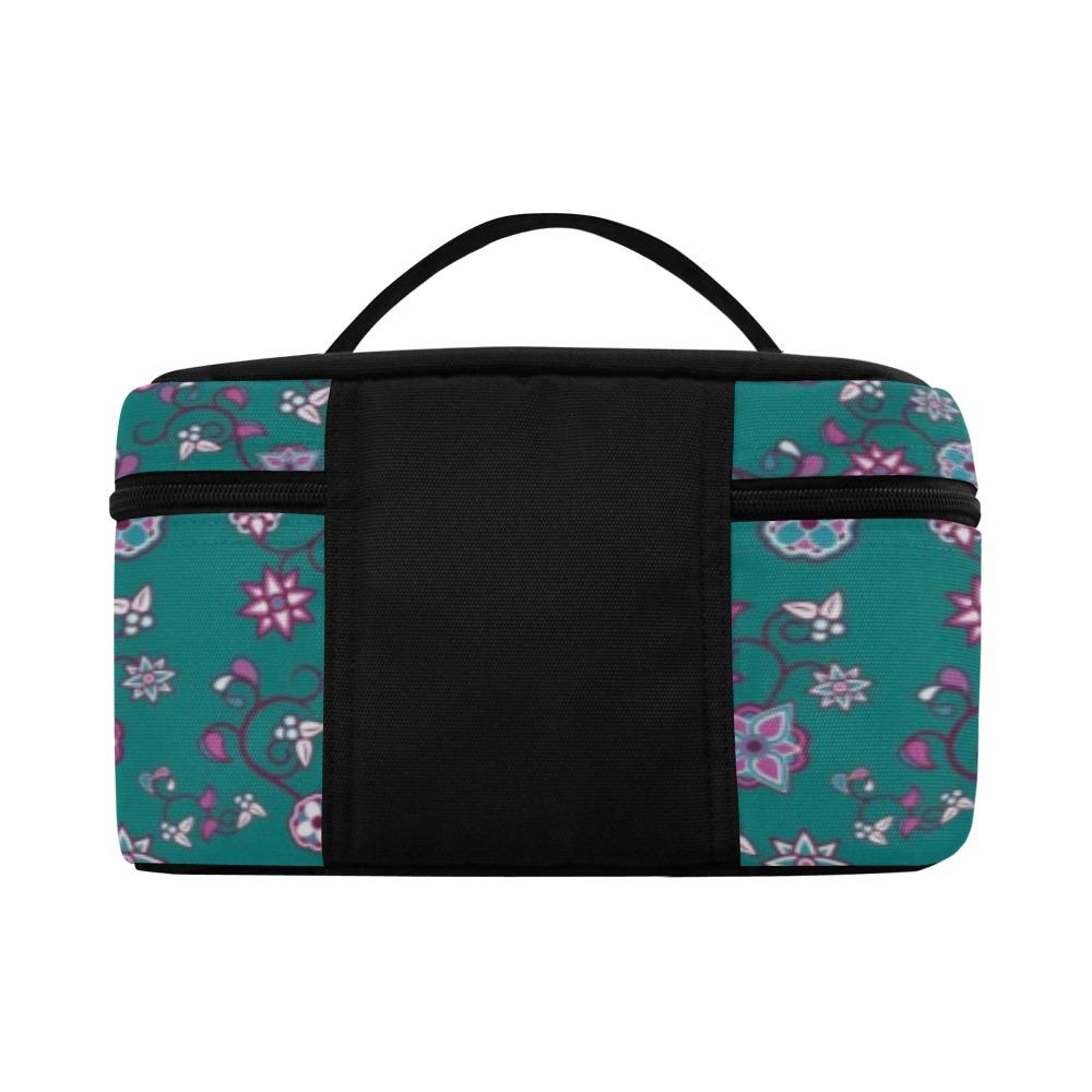 Burgundy Bloom Cosmetic Bag/Large (Model 1658) bag e-joyer