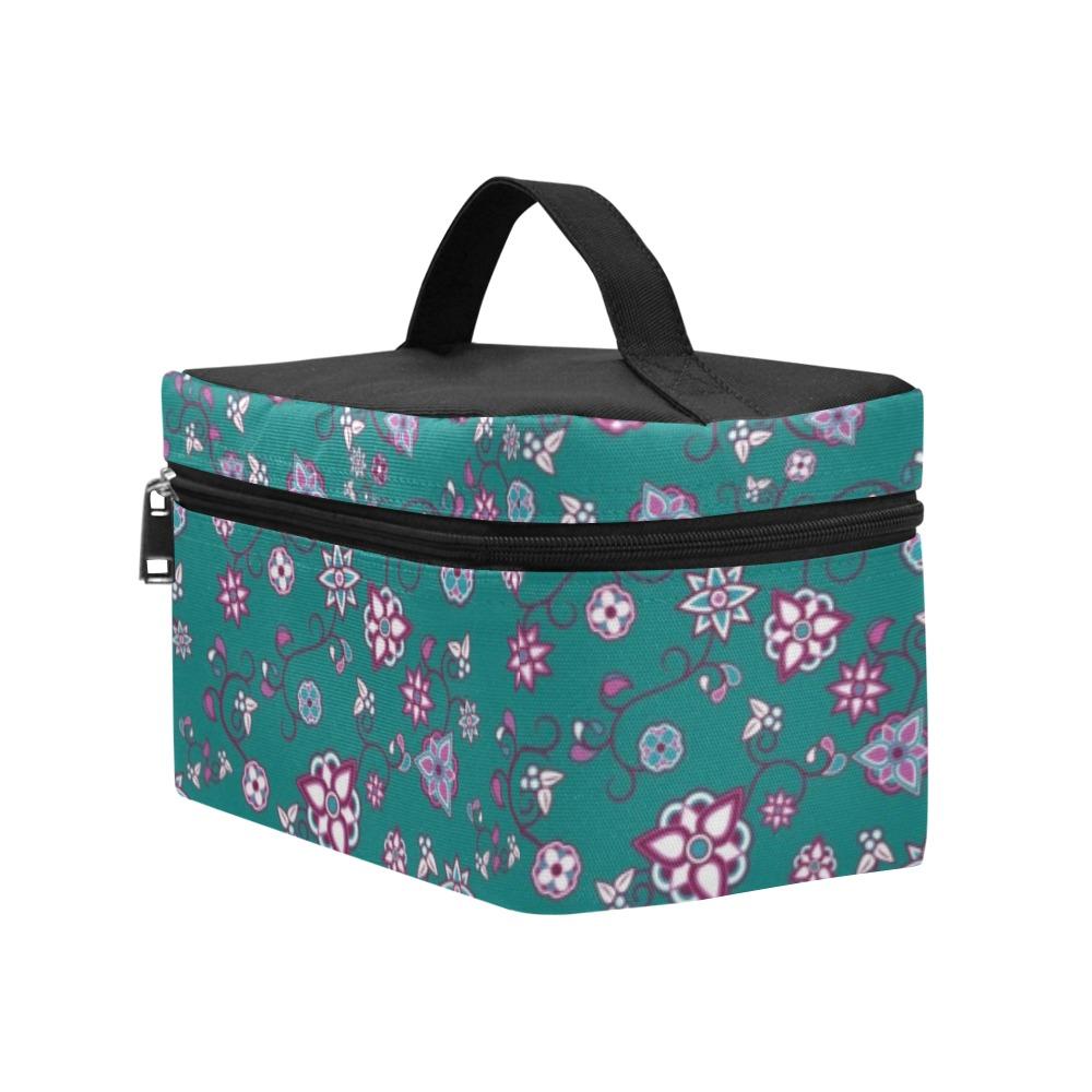 Burgundy Bloom Cosmetic Bag/Large (Model 1658) bag e-joyer