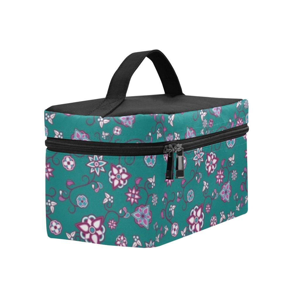 Burgundy Bloom Cosmetic Bag/Large (Model 1658) bag e-joyer