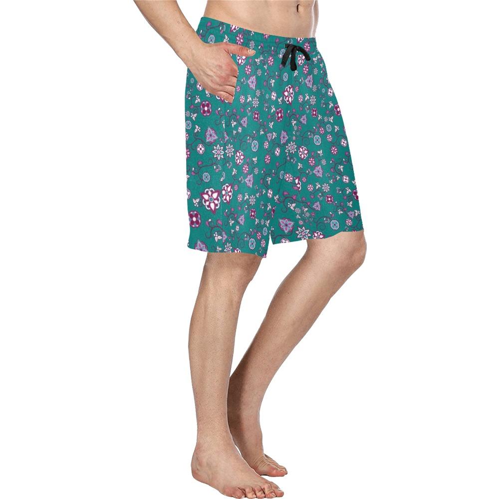 Burgundy Bloom Men's All Over Print Casual Shorts (Model L23) Men's Casual Shorts (L23) e-joyer