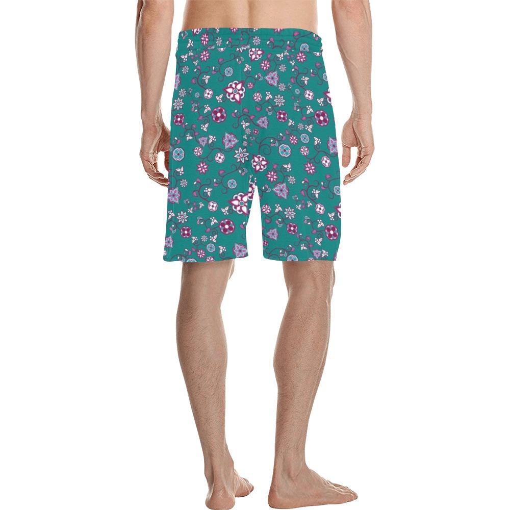 Burgundy Bloom Men's All Over Print Casual Shorts (Model L23) Men's Casual Shorts (L23) e-joyer 